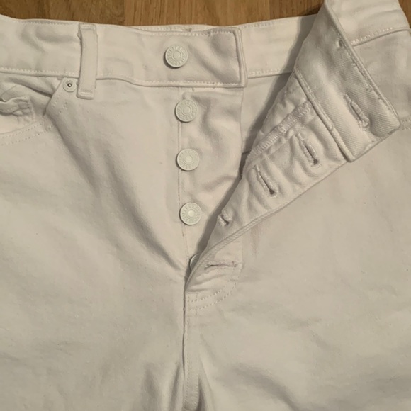 EXPRESS Curvy Mom Jeans Super High Rise Button Fly White Ankle Pants Women’s 4 - Picture 5 of 11